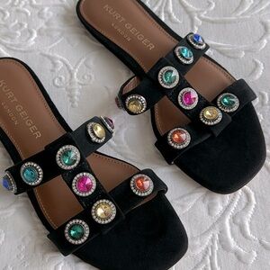 Kurt Geiger Octavia Suede Rainbow Studded Jewels Sandals